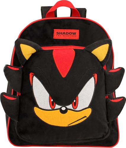 Sonic The Hedgehog Shadow Backpack for Boys and Girls Kids Plush Black Toddler Bag Gifts and Travel Rucksack