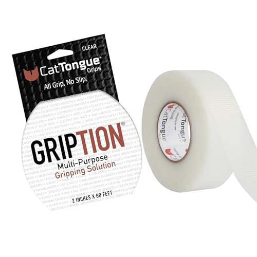 CatTongue Grips Non-Abrasive Grip Tape Roll - 2” Wide Heavy-Duty, Waterproof Anti-Slip Tape for Commercial & Industrial Use - Ramps, Stairs, Walkways - Indoor & Outdoor Non-Skid Solution (Clear, 60ft)