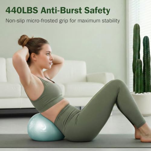 Image of Slim Panda Pilates Ball, 9 Inch Small Exercise Ball, Anti Burst Mini Yoga Ball for Stability, Workout, Barre, Core Strength, Physical Therapy, Balance, Stretching