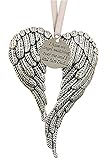 Christmas Ornaments Alloy Angel Wings, Memorial Hanging Pendant Personalize Ornaments for Loss of Lo