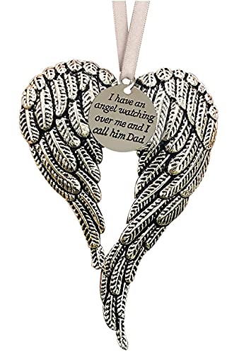 Christmas Ornaments Alloy Angel Wings, Memorial Hanging Pendant Personalize Ornaments For Loss Of Loved One, A Piece Of My Heart Is In Heaven Souvenir Christmas Tree Ornament(B-Dad) #TOP4