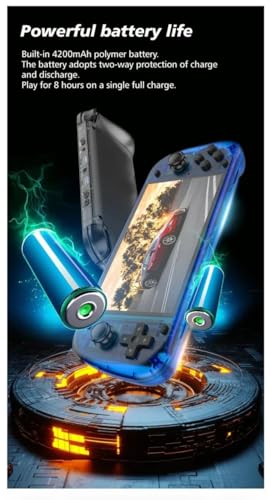 Image of Playtastic R50S Retro Game Console 5 inch Retro Emulator System 64 GB with 15000+Preinstall video game (BLUE)