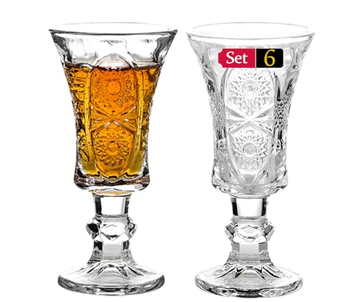 Srgeilzati Port-Gläser mit Stiel, Likörglas, Schnapsgläser, Limoncello-Gläser (6)
