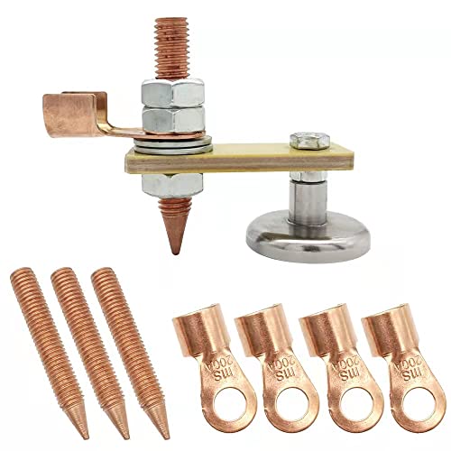 GYSRXS Testa Singola Testa di Saldatura Magnetica Morsetto di Terra per Saldatura Saldatura Accessori con Pannello Isolante Addensato da 4.7mm,per Saldatura