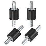 M METERXITY 4-Pack Rubber Mounts D8mmxH8mm Male Vibration Isolators Cylindrical Shock Absorber W M3 x 8mm Double Studs for Air Compressor/Car/Pump/Boat/Garage Motor/Bobbins Rubber Isolators