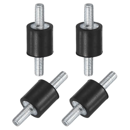 M METERXITY 4-Pack Rubber Mounts D8mmxH8mm Male Vibration Isolators Cylindrical Shock Absorber W M3 x 8mm Double Studs for Air Compressor/Car/Pump/Boat/Garage Motor/Bobbins Rubber Isolators