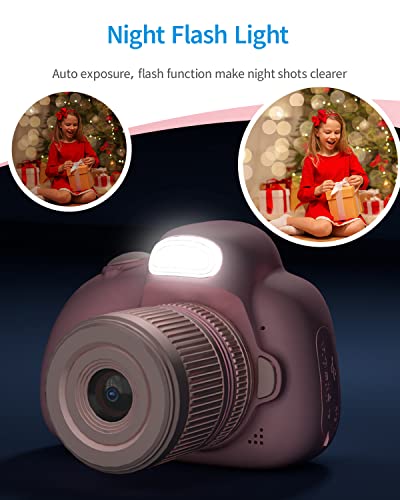 子供用カメラ,キッズカメラ,男の子と女の子のためのトイカメラ,4800万画素 1080P HD 動画,一眼レフ,キッズデジカメ,デュアルレンズ,自撮可能 子どもデジタルカメラ 2.4インチIPS画面 20倍ズーム 子供の日 誕生日プレゼント 32Gカード付 日本語システム MOREXIMI (pink)