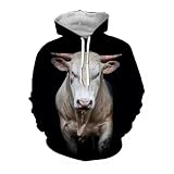 3D Toros Impresión Sudadera con Capucha para Hombre Sudaderas Manga Larga Toro Norteafricano Unisex Casual Pullover Chaqueta con Capucha Bolsillo Top