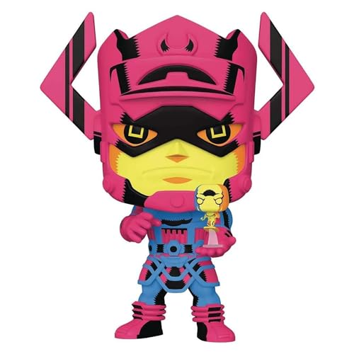 Funko- Pop Jumbo Marvel Galactus with Silver Surfer (Black Light Version) Salvador Figura de Vinilo, sólido, Multicolor, Talla única (55165)