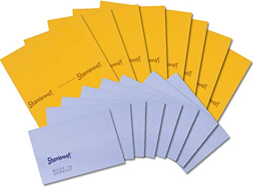 The Original Shamwow - Super Absorbent Multi-purpose Cleaning Shammy (Chamois) Towel Cloth, Machine Washable, Will Not Scratch (16 Pack: 8 Large Orange and 8 Small Blue)