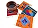 Set of 8 Wool Rug Mug Coaster, Western Color Geometric Style Tapestry Mini Rugs, Hand Tightly Woven Zapotec Rug Coaster