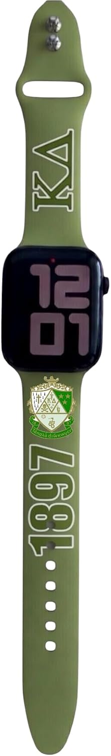 Kappa 1897 Delta Soft Silicone Strap Compatible for Apple Watch Series 7 6 5 4 3 2 1 SE Paraphernalia Sorority Gifts Sport Band Compatible with Apple Watch Bands 38mm 40mm 41mm (Green KD)
