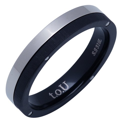 [ザ・キッス] ステンレスリング TR3004 21号 ブラックイオンプレーティング ステンレス メンズ リング