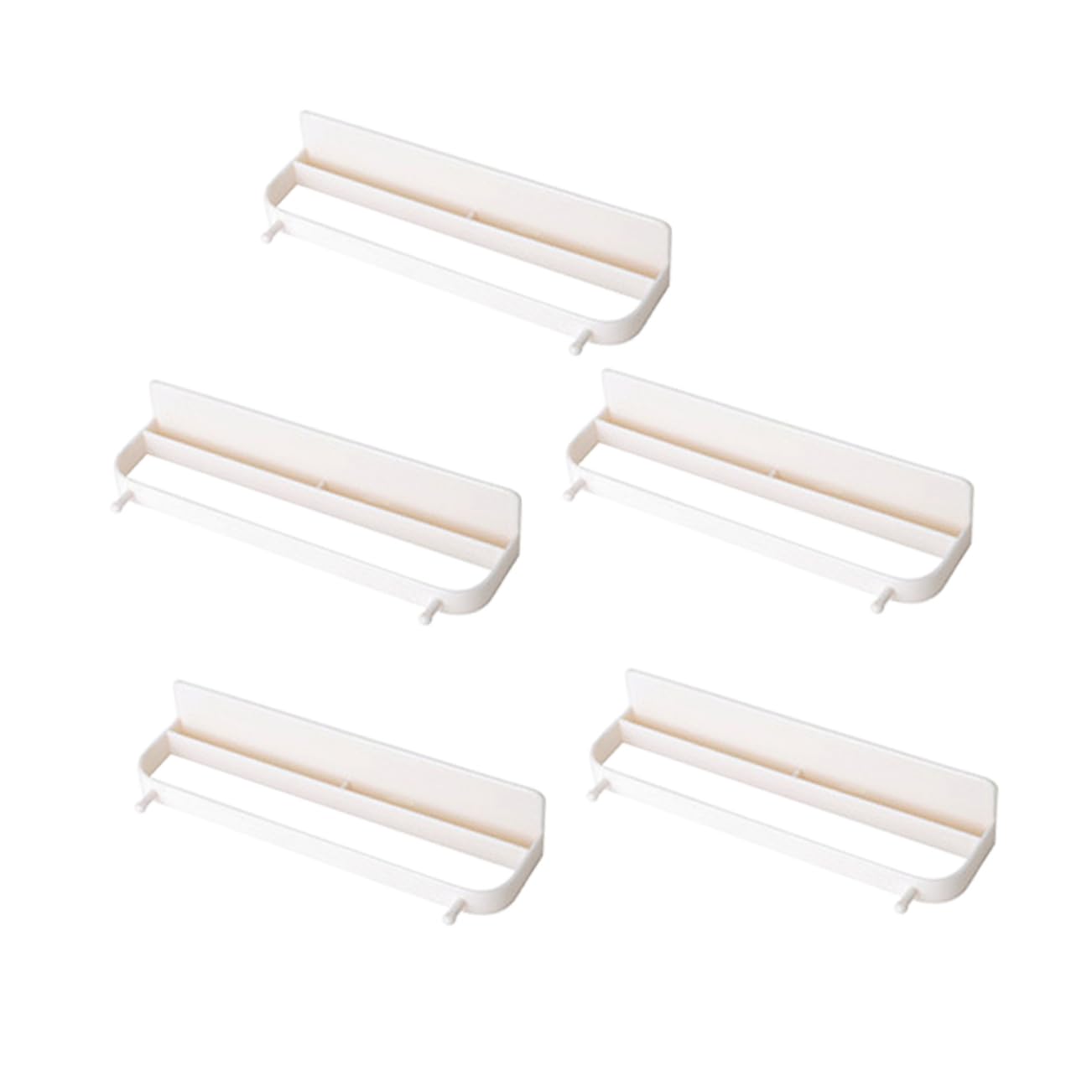 Ciieeo 5Pcs Wall Mounted Shoes Organizer Punch Slippers Rack for Bathroom Easy Installation Beige Storage Holder for Smooth Surfaces Tidy Home