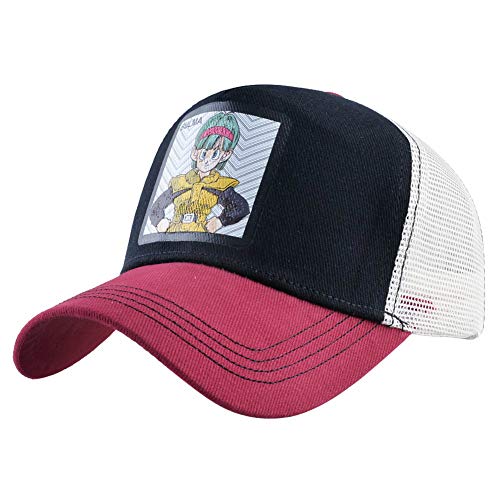 Tqmsmy Summer Men's Mesh Trucker Hats Anime Character Bulma Mujeres Gorra de béisbol Hombres Snapback Hat Gorras Ajustables