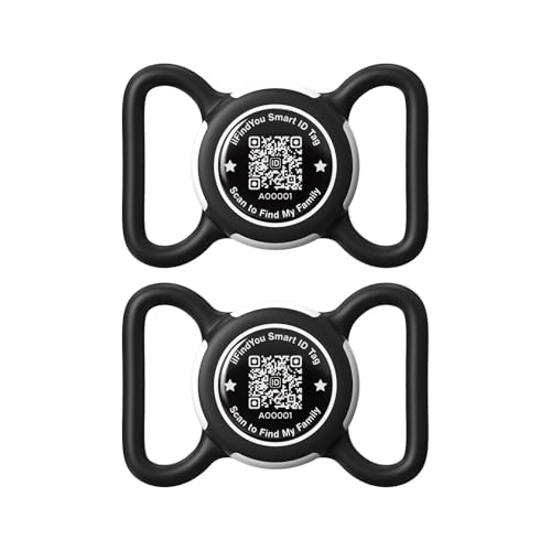 ILFINDYOU Apple Tracker QR�R�[�h�P�[�X�p�h��AirTag���p��փz���_�[ 2�p�b�N �u���b�N