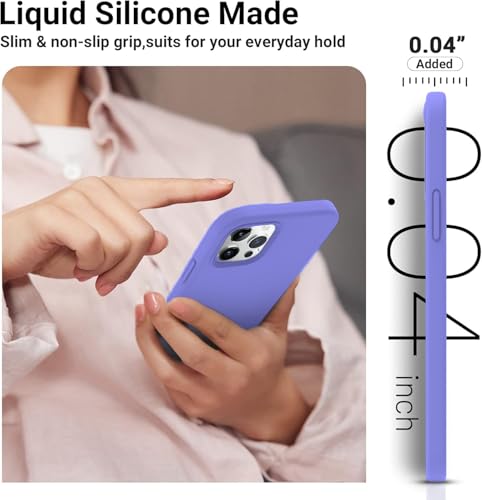 Image of DIZORO Silicone Back Case for iPhone 12 Pro Max, Soft-Touch Phone Microfiber Silicone Back Cover for iPhone 12 Pro Max- Purple