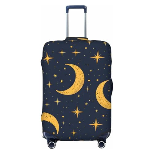 Yaxongx Moon Stars Pattern Travel Luggage Cover Washable Suitcase Cover Elastic Fashion Stretch Suitcase Protector Travel Anti-Scratch Baggage Covers Fits 25-28 Inch Luggage