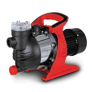 Scheppach Gartenpumpe GP1400JET Hauswasserpume | 1300W - 6000l/h Fördermenge | 4, 8 bar Förderdruck | 8m Ansaughöhe - 48m Förderhöhe | inkl. Tragegriff | Brunnenpumpe Bewässerungspumpe Regenwasser