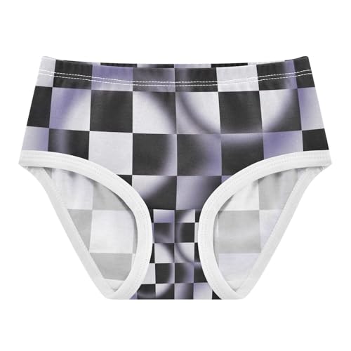 Checkerboard Squares Toddler Underwear, Girls Cotton Underwear, 2T–8 Years
