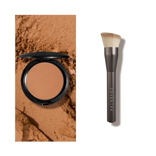 COVER FX Pressed Mineral Power Foundation, T1 + Custom Applicaiton Brush