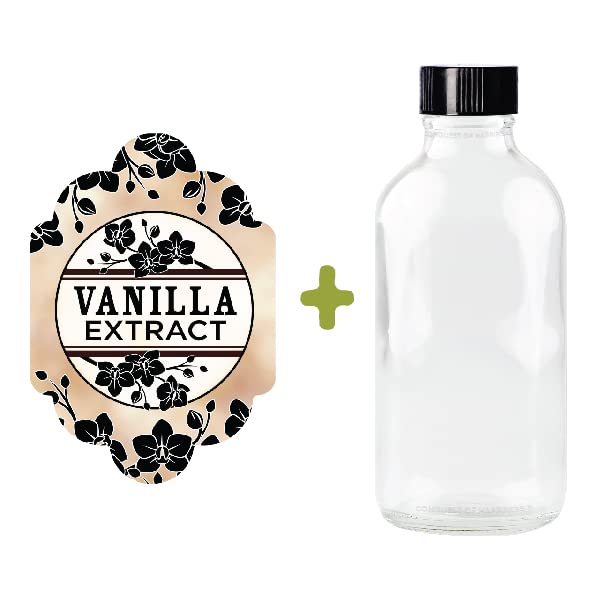Miniatura 5 de Homemade Vanilla Extract Labels with 4 oz Bottles - Vanilla Beans & Alcohol - Handmade by Conquest of Happiness  Pack of 18