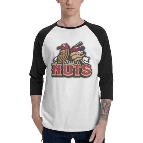 Modesto Nuts Men'S Raglan Sleeves Baseball T-Shirts