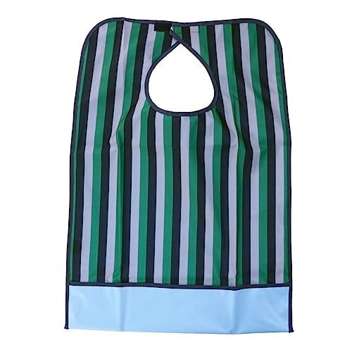 KALLORY Safe Bibs for Adults Washable Mealtime Bib Slip over Clothing Protectors Green -244