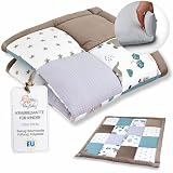 Totsy Baby Manta de Juegos Bebé 120 x 120 cm Acolchada para Suelo – Alfombra Infantil Plegable y Lavable a 30 Grados para Habitación Salón Parque & Viajes – Oeko-Tex África Patchwork