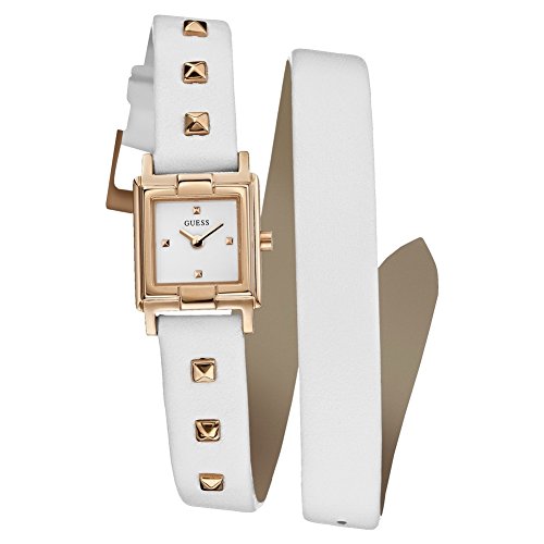 Guess Man Women's Analogue Watch with Wristwatch Dial Analogue Display and Leather Crystal White - W85123L2
