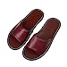 YELAN Pantoufles en Cuir été et Automne Maison Pantoufles de Sol Solides antidérapantes pour Hommes et Femmes Sandales et Pantoufles d'intérieur (Crimson, Numeric_40)