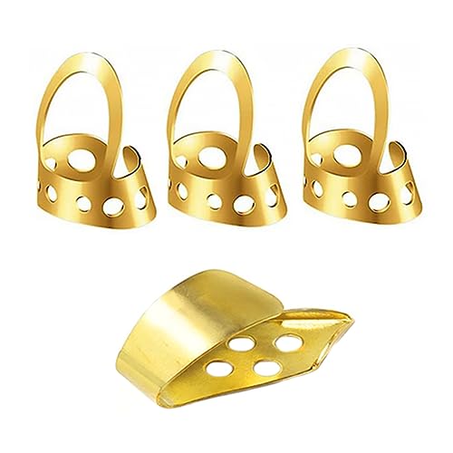 ifundom 4個可能なサムピック 中空デザインで通気性あり ステンレス製 バンジョー ギター用ピック