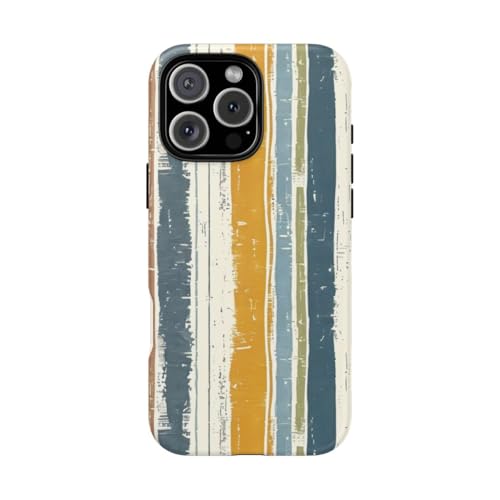 Coque lin pour iPhone 16 Pro Max rigide mate motif rayé rustique