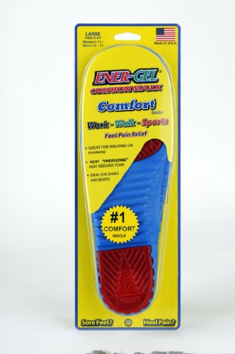 ENER-GEL CUSHION MAXX INSOLES $9.99/pr. LARGE (Men's 10-14 Women's 11+) MADE IN THE