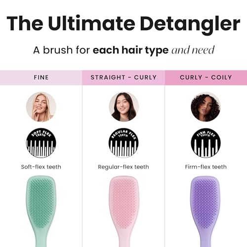 Tangle Teezer Ultimate Detangler Haarbürste für Coloriertes, Feines & Dünnes Haar – Sanfte Zweistufige Borsten Reduzieren Haarbruch & Ziehen – Sanft zu Empfindlichem Haar – Dunkles Petrol