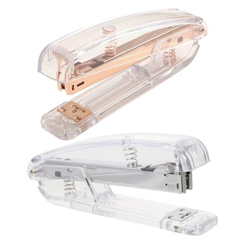 TIDTALEO 2個 多機能デスクホッチキス ホーム 学校 オフィス用 軽量アルミ製 安定綴じ 高耐久ステープラー コンパクト設計で携帯便利