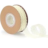 【Exquisito borde de encaje decorativo】El borde de encaje de color beige en estilo vintage puede adaptarse a la mayoría de los artículos, exquisitos patrones, decora tu boda y fiestas y manualidades de bricolaje, añade un ambiente romántico para ti.