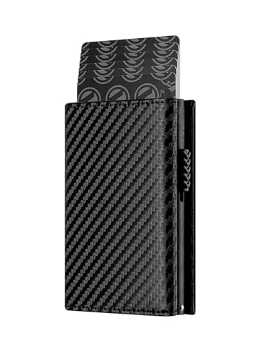 men's wallet Credit Card Holder Blocking Wallet Men's Wallet with Coin Compartment and Banknote Compartment(Black)2