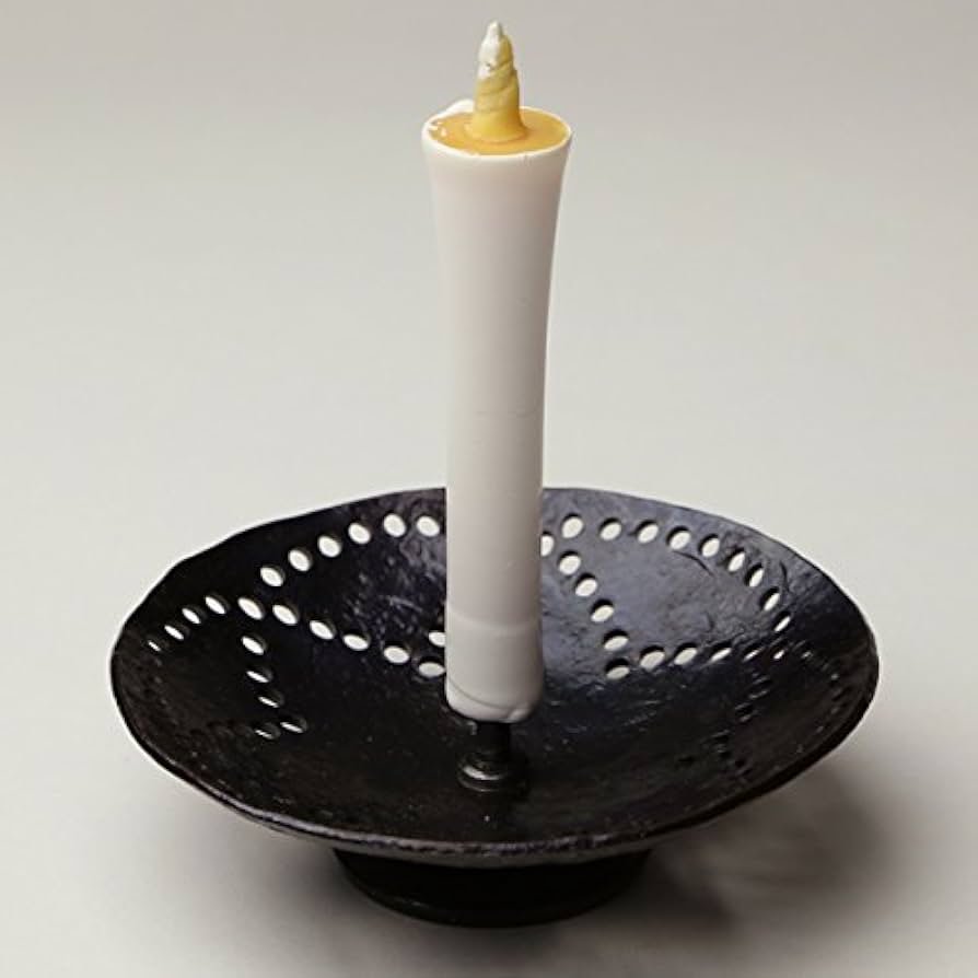 Amazon｜和ろうそく 透かし燭台 花（I）小 鍛冶工房弘光
