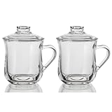 Bafnsiji Juego de 2 Tazas de Vidrio, Taza de té de Vidrio Transparente, Taza de café de Vidrio, Taza de té de Vidrio con asa, Taza de té Clara, Taza de té Transparente, para té/Leche/Oficina/hogar