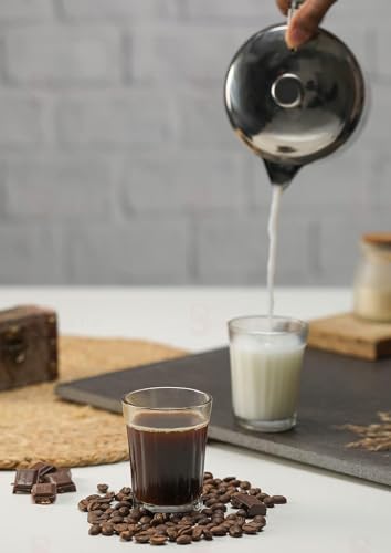Image of AAMU Moon - Set of 2 Cutting Tea Glass for Home & Kitchen, Milk, Coffee, Espresso & Tea Serving Glasses for Restaurant, Bars, Cafes, Dhabas, Gifts & Special Parties
