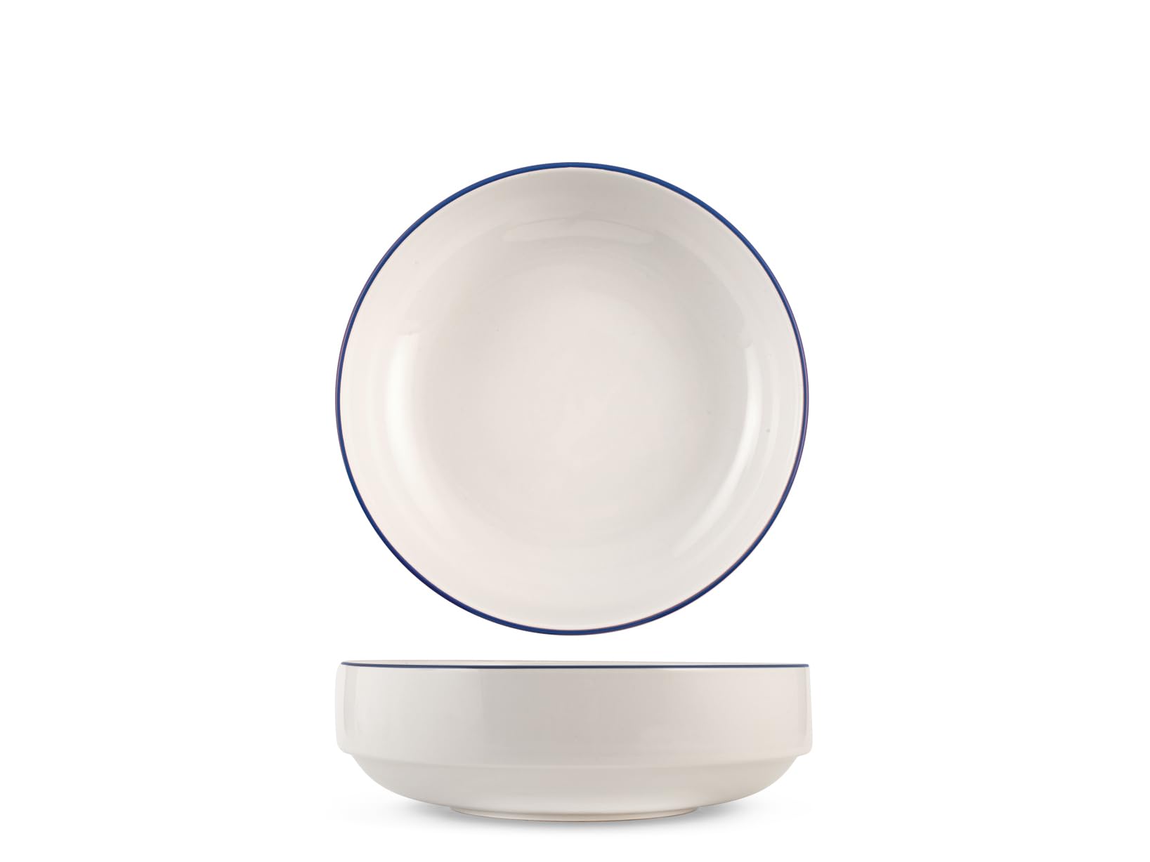 H&H, Set 6 Piatti Fondi Essence in Porcellana Blu Decorata, 20 cm - Eleganza e Praticità per Ogni Piatto