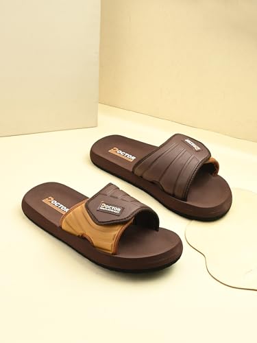Image of DOCTOR HEALTH SUPER SOFT Men's Casual Slide Slippers | Soft Cushioned EVA Comfort Sandals | Lightweight Anti-Slip Open Toe Slides for Indoor Outdoor Everyday Wear