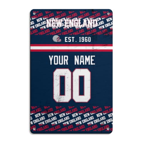 Image of New England Metal Sign for Outside Custom Name and Number Gifts