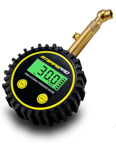 Digital Tire Pressure Gauge for Low Pressure Tires - 0-30 PSI ±0.5% Accuracy, Backlit LCD with 4 Units & Battery Indicator, 360° Swivel Head for Schrader Valve, Fit for ATVs, UTVs, Golf Carts