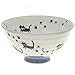 Set of 2 Japanese Grey Crackle Black Cats Rice Bowls #130-617