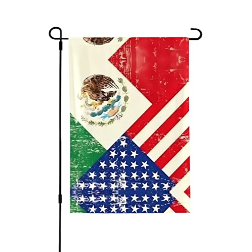 Bandiera messicana americana bandiera da giardino a doppia faccia colorfast, adatta per la decorazione esterna in cortile fattoria o cassetta delle poste