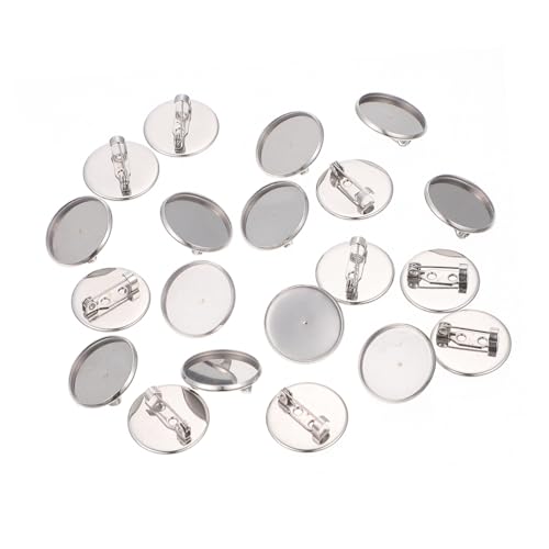 PartyKindom 20pcs Round Brooch Trays Lapel Pin Backs for DIY Jewelry Making Trendy Pins and Safety