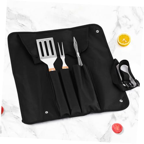 Set de utensilios de parrilla POPETPOP con mango de madera miniatura 4