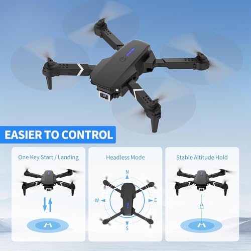 Image of BrUsHlEsS-fOlDaBlE-DrOnE-WiTh-hQ-WiFi-cAmErA-ReMoTe-cOnTrOl-fOr-kIdS-QuAdCoPtEr-wItH-GeStUrE-SeLfIe-fLiPs-bOuNcE-MoDe-aPp-oNe-kEy tAkE-OfF (E-88)